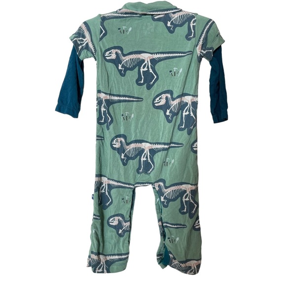 KICKEE PANTS Boys long Sleeve onesie with dinosaurs Size 6-12 months - Picture 2 of 5